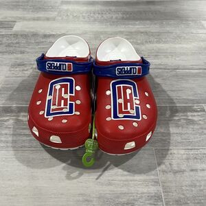 Crocs Men's Los Angeles Clippers NBA Classic Slip On Clogs Red Logo‎ Size 11